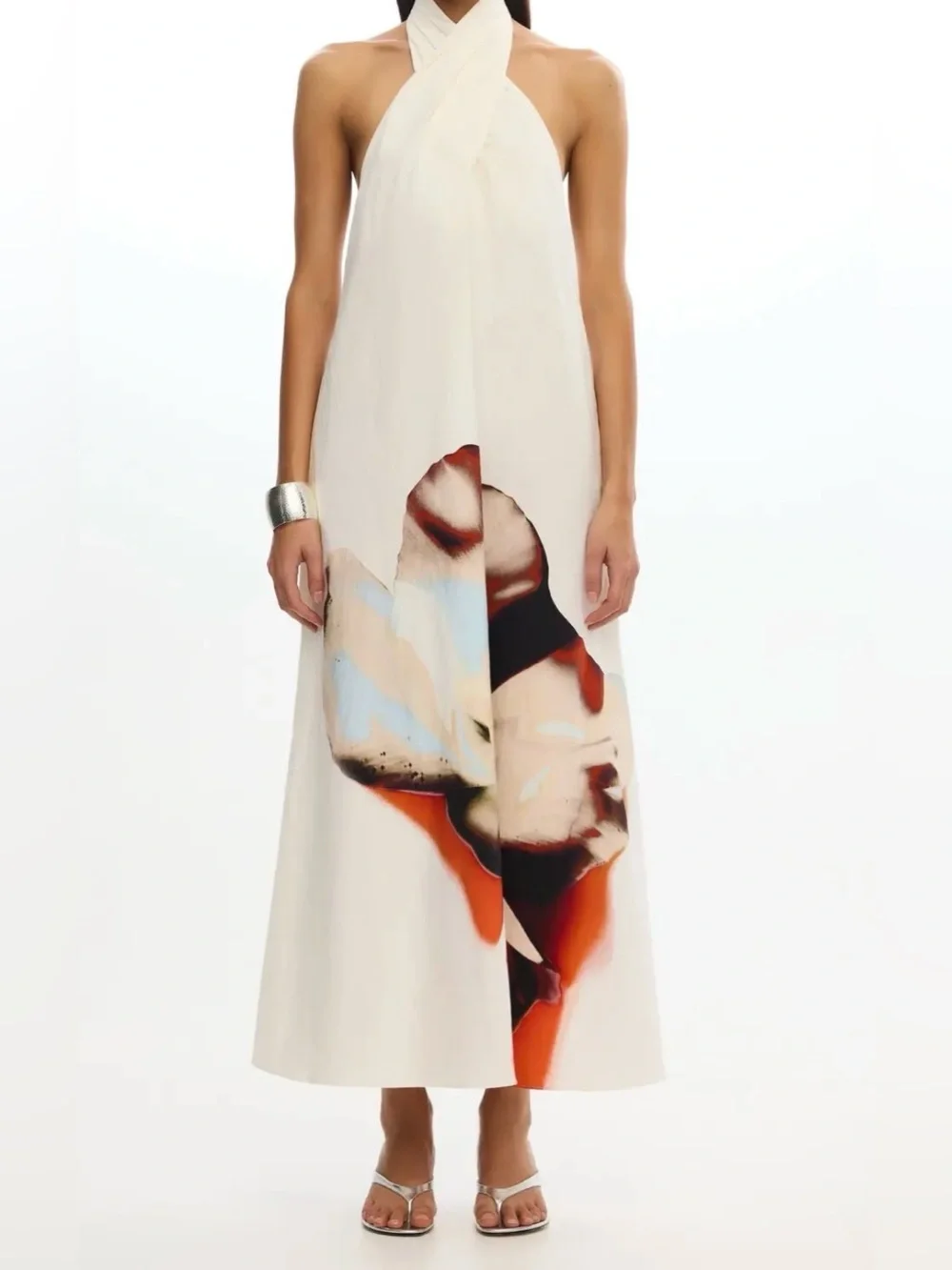 NEW Significant Other Astryd Halter Maxi Dress with Abstract Print, Size 10 - Picture 1 of 7